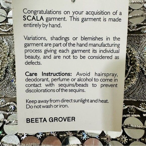 NWT Evening Scala Handmade Silk & Sequined Dress Sz 6 - Picture 4 of 14